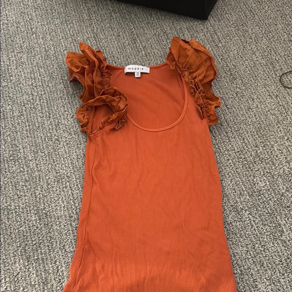 Moodie Orange Blouse with Vibrant Flair